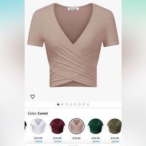 Tan Form Fitting wrap crop top